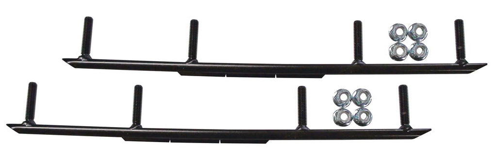 White XCS Snowmobile Skis with 8" Round Bars Complete Kit N210