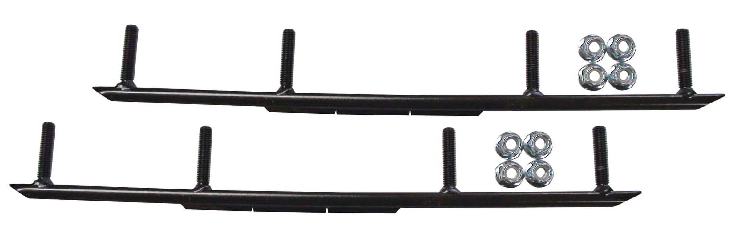 White XCS Snowmobile Skis with 8" Round Bars Complete Kit N210