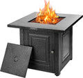 28 Inch Black Steel Propane Fire Pit Table F86605