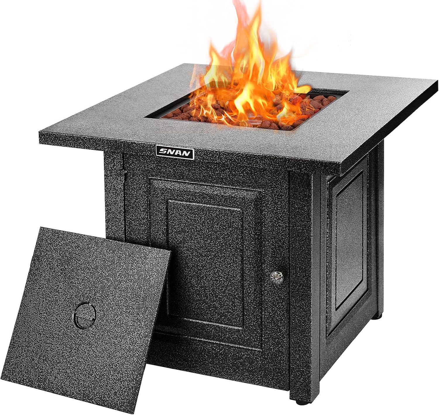 28 Inch Black Steel Propane Fire Pit Table F86605