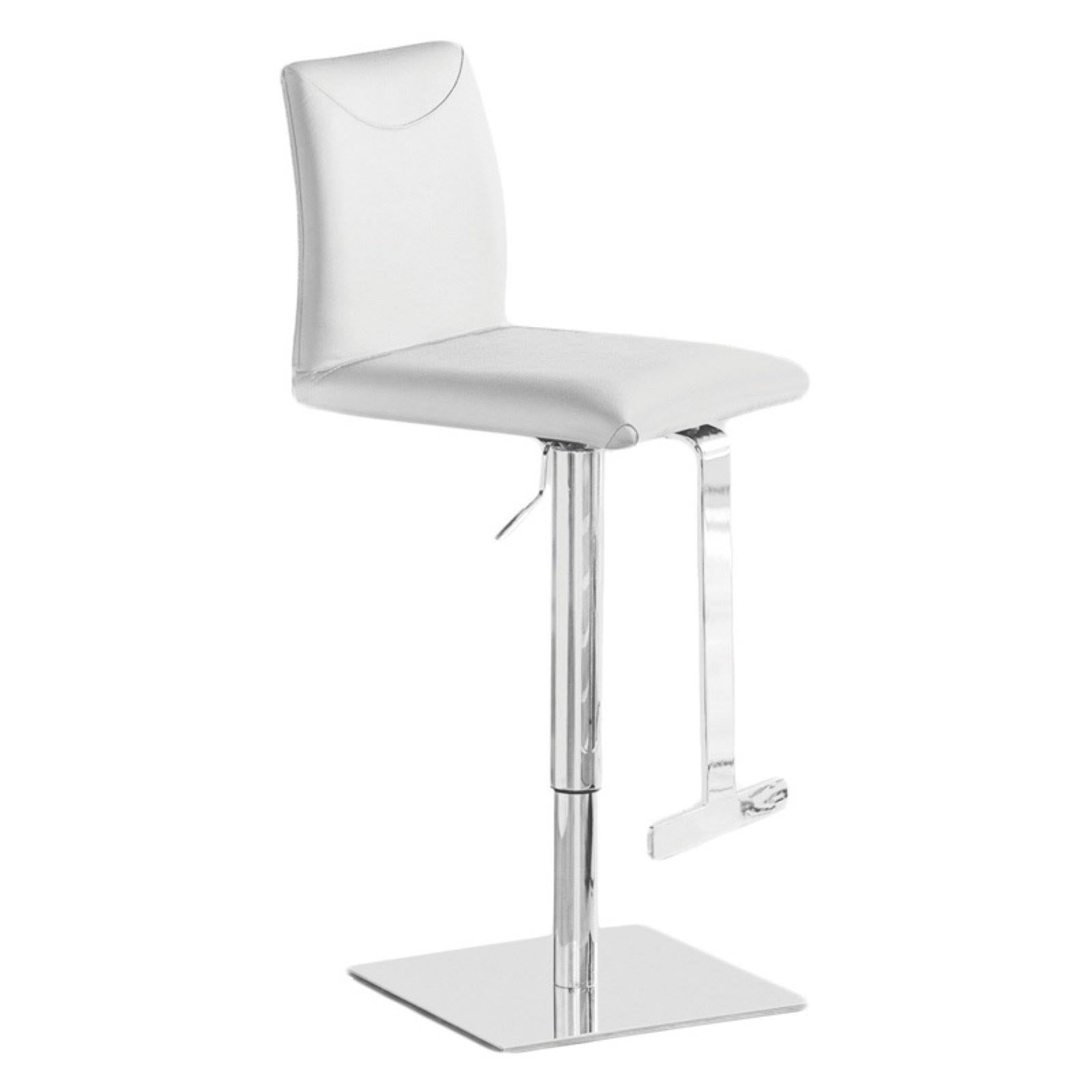 Italian White Leather Bar Stool W37330