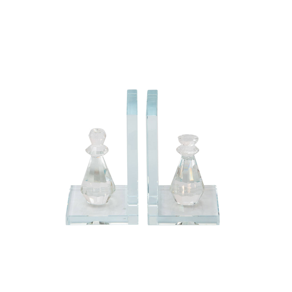 Crystal Chess Piece Bookends, Set of 2 B926289