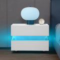 LED Nightstand 2 Drawers White I7221