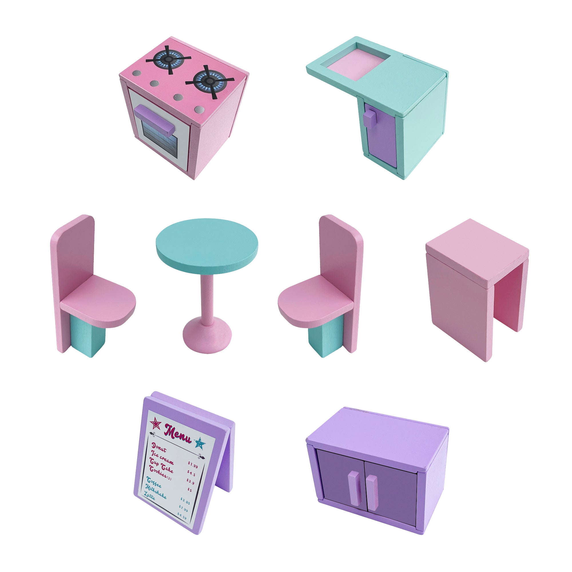 Portable Food Truck Dollhouse Set Z56884