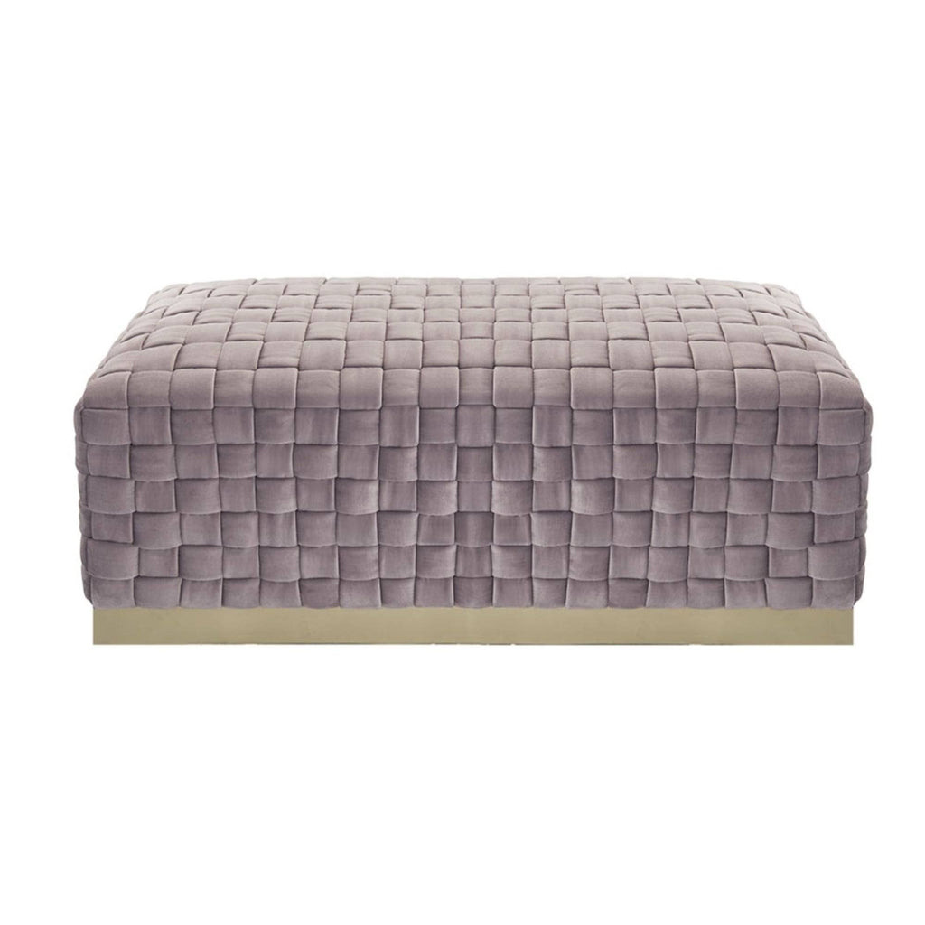 Lilac Gold Velvet Bench with Stainless Steel Base J7981