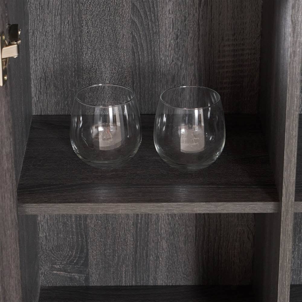 Sonoma Gray Oak Bar Cabinet L29419