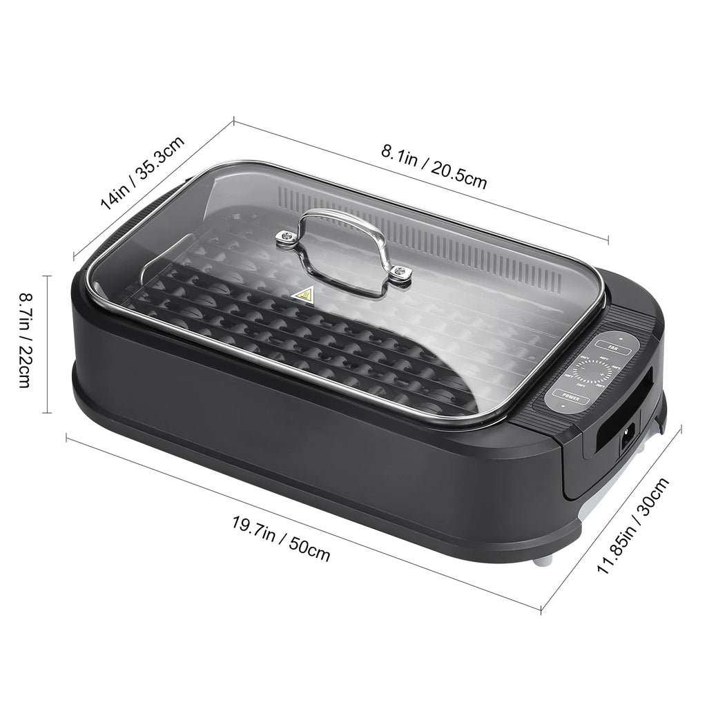 Smokeless Indoor BBQ Grill 1500W Nonstick C8204