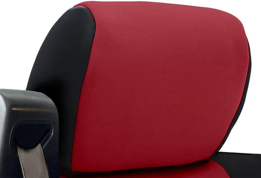 Red Rose & Black Neoprene Front Seat Covers for Ford F150 Pickup Truck K888