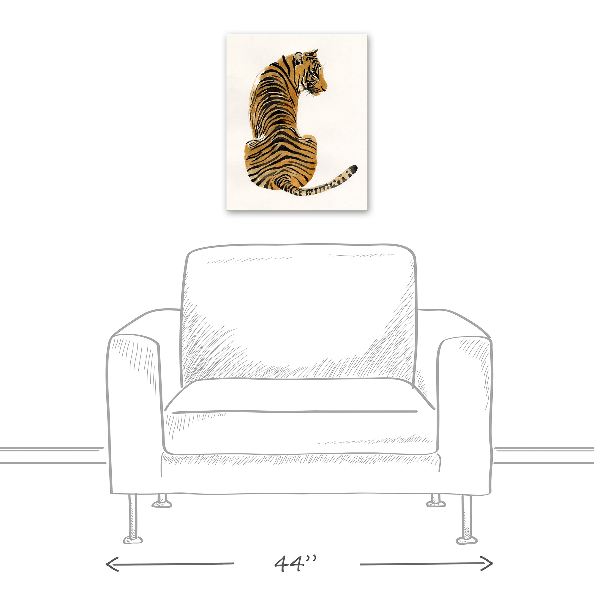 Watercolor Tiger 16x20 Canvas Wall Art L531544