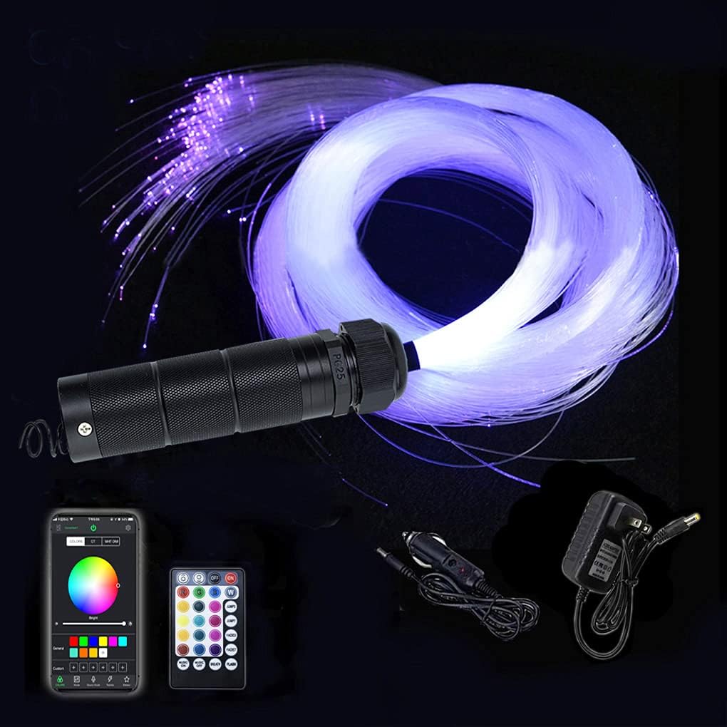 6W Bluetooth RGBW Fiber Optic Lights Star Ceiling Kit with Remote 200pcs Fiber Strands Pack of 2 N624