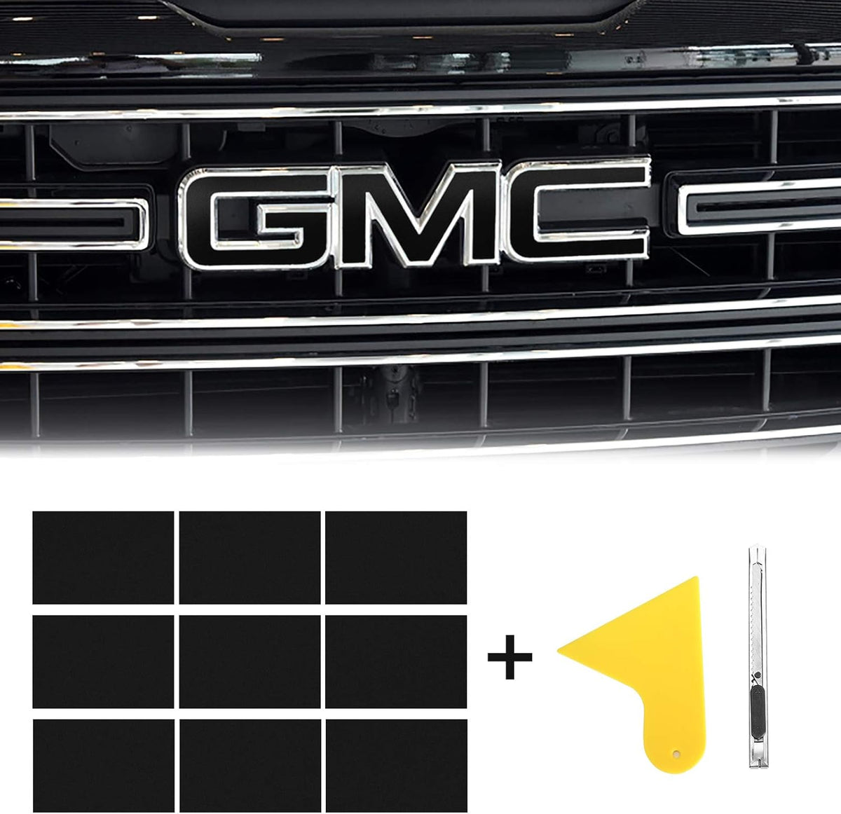 9 Pcs Carbon Fiber Vinyl Wrap Emblem Kit A453