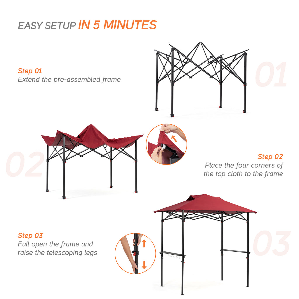 Burgundy Pop up Grill Gazebo C80277