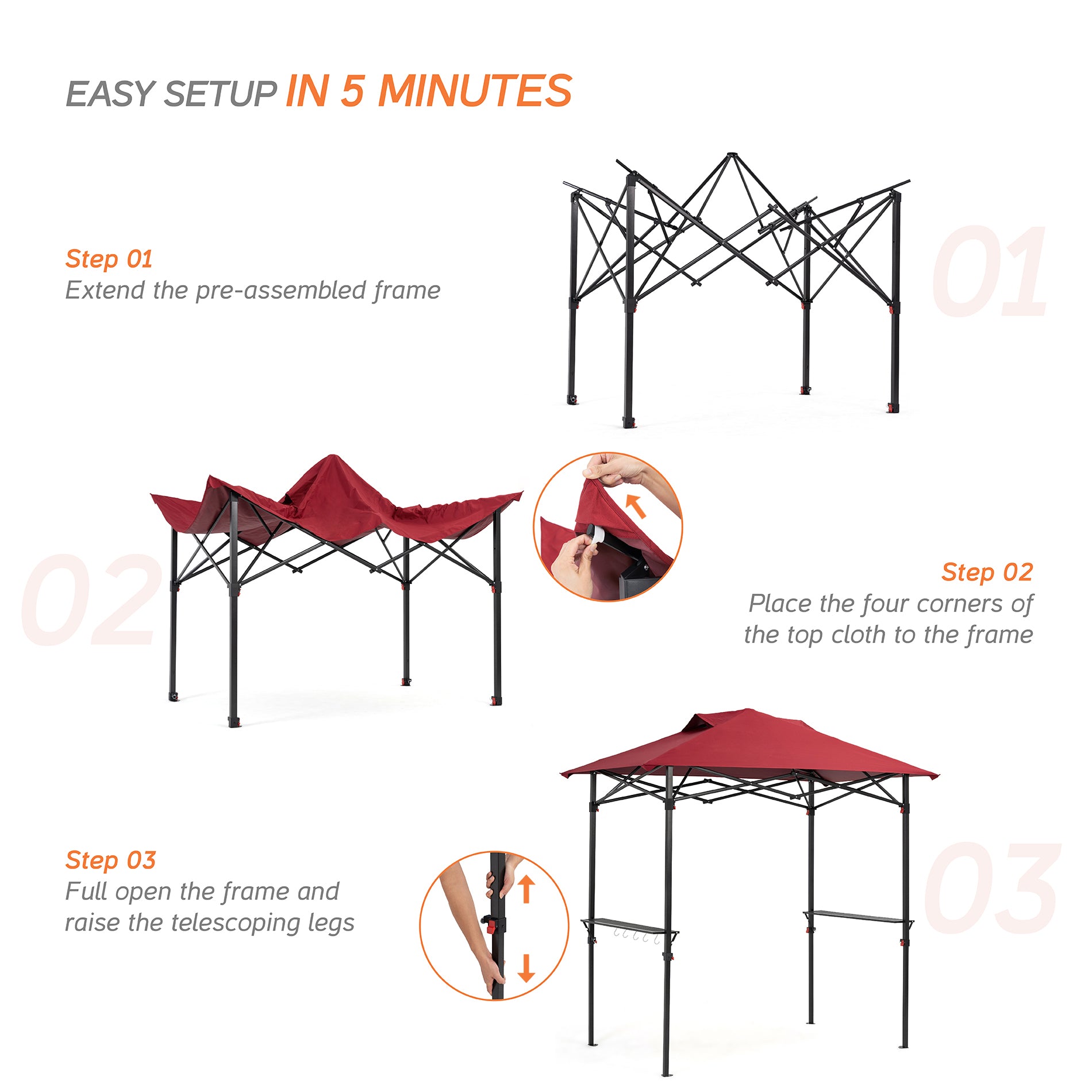 Burgundy Pop up Grill Gazebo C80277