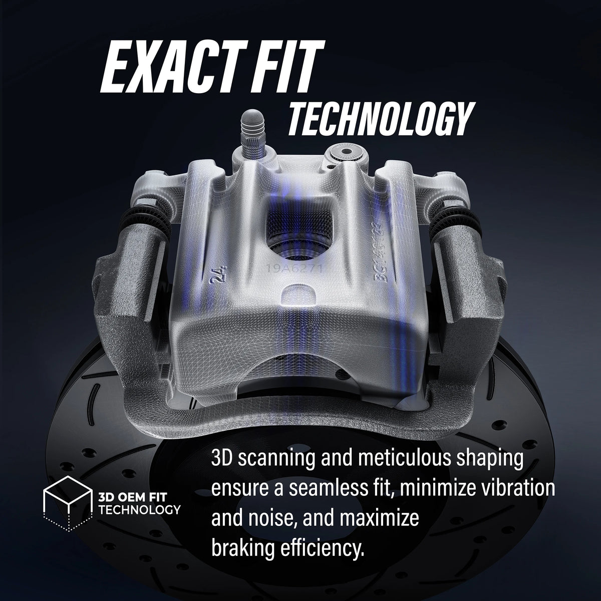 Front Disc Brake Caliper Coated Rotors And Semi-Metallic Pads Kit V577200
