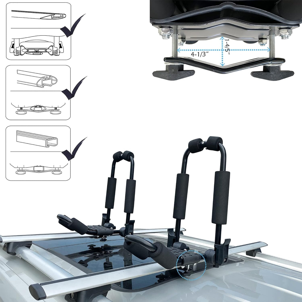 J-Style Foldable Kayak Roof Rack Pack of 2 I221