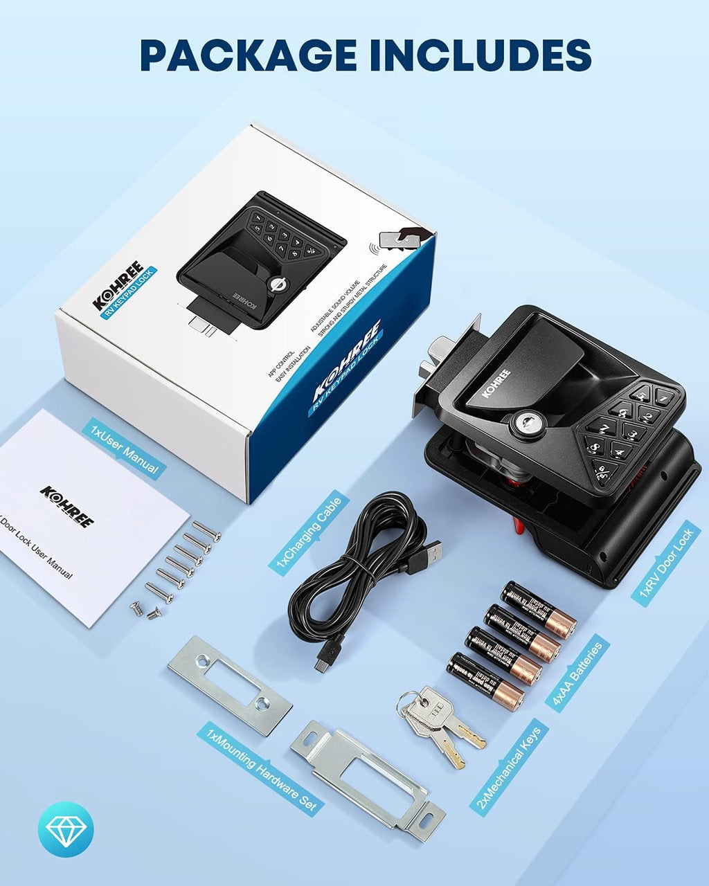 Keyless Entry RV Door Lock with Keypad Deadbolt U88268