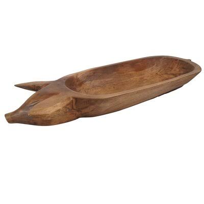 Natural Dark Wood Tone Pig Serving Platter H312339