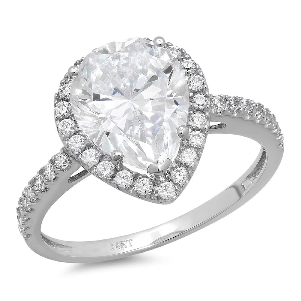 18K White Gold Halo Engagement Ring G83993