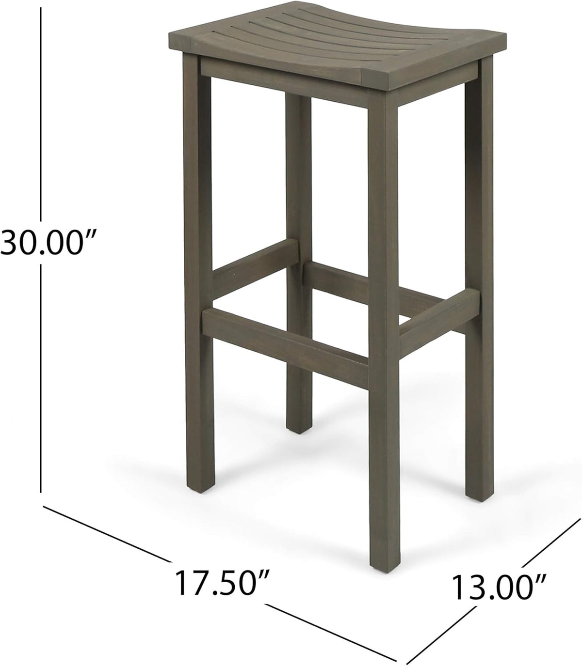 3-Pcs Acacia Wood Outdoor Bar Set, Grey Finish X406957