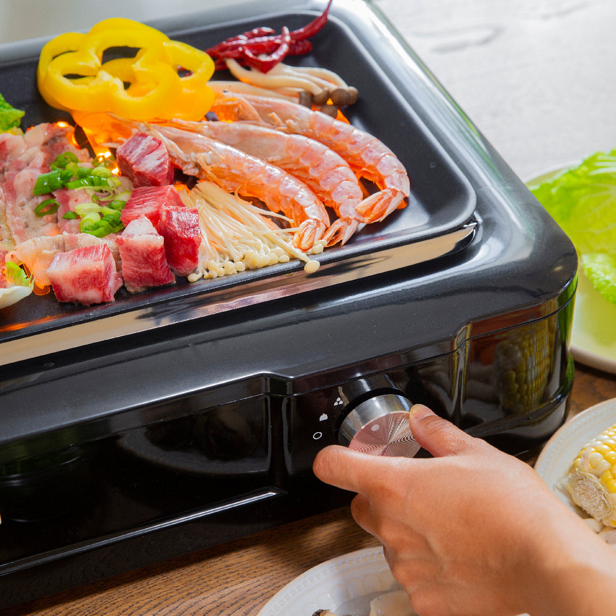 Alloy Steel BBQ Grill with Non-Stick Coating Black H596487