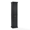 Distressed Black Wood Linen Cabinet E8058