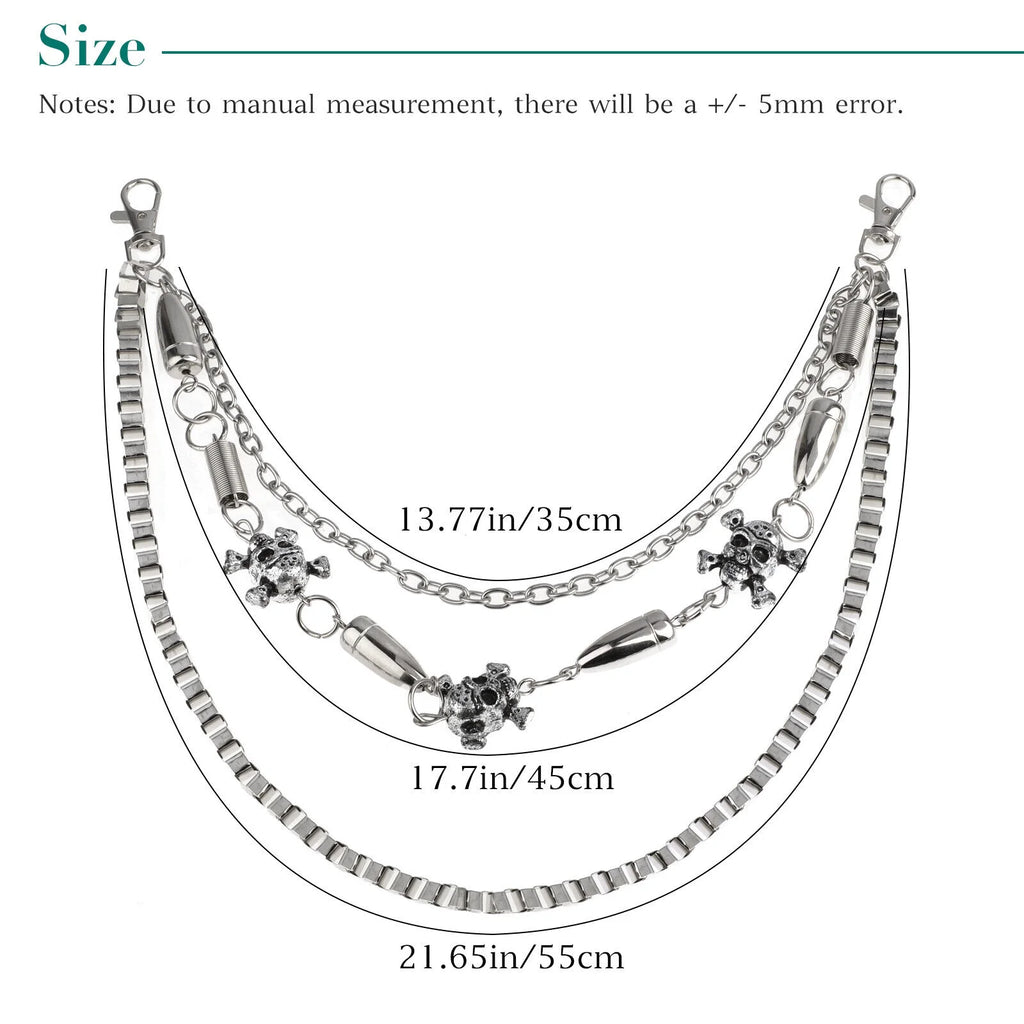 Skull Wallet Chain Pants Key Chain E6569