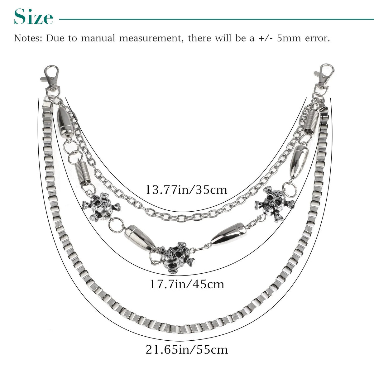 Skull Wallet Chain Pants Key Chain E6569