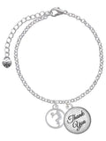 Volleyball Player Silhouette Charm Bracelet, 6"+2" F421