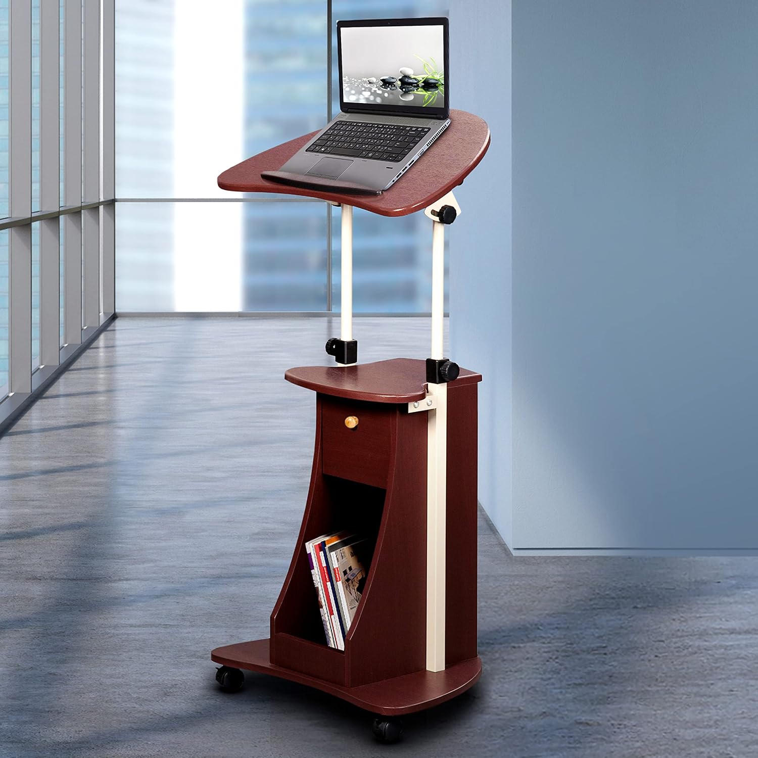 Black Sit-to-Stand Mobile Medical Laptop Computer Cart, Pack of 2 P50118