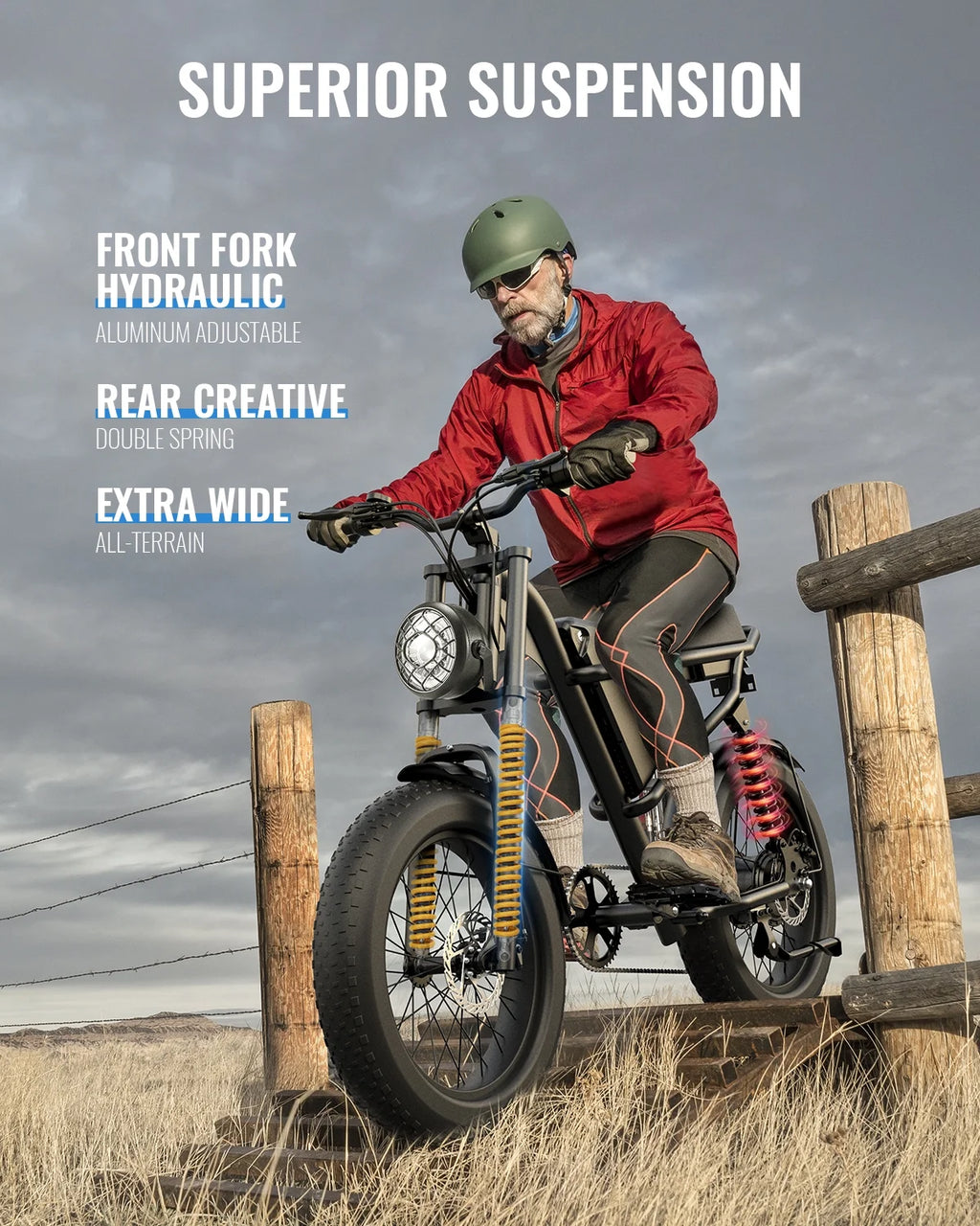 Electric Dirt Bike with 20" Fat Tire, 500W Motor, 7-Speed, 48V 16AH Removable Battery F62489