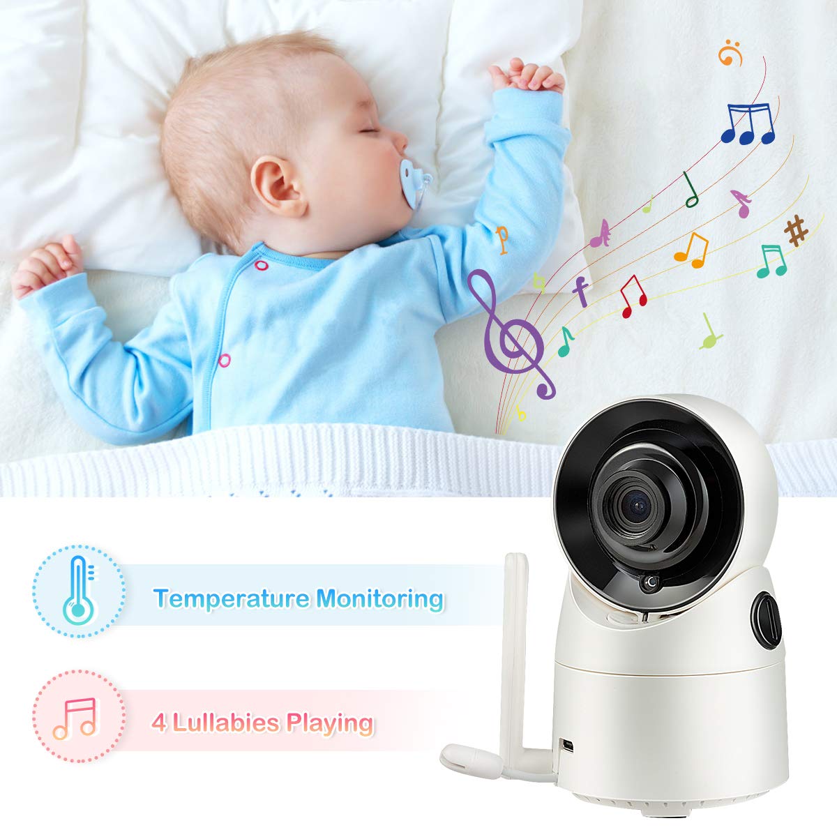 3.5'' LCD Video Baby Monitor, 2-Way Audio, Infrared Night Vision, Pack of 2 T720364