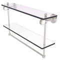 Double Glass Shelf with Towel Bar - Satin Nickel / 22 inch V97374