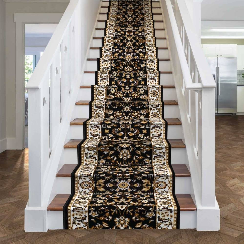 Persian Black Stair Carpet Runner 27 foot R904