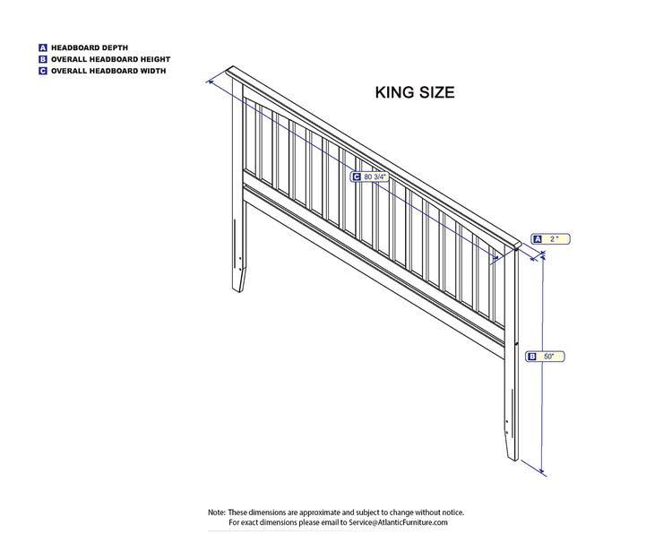 King Gray Slat Headboard F3995