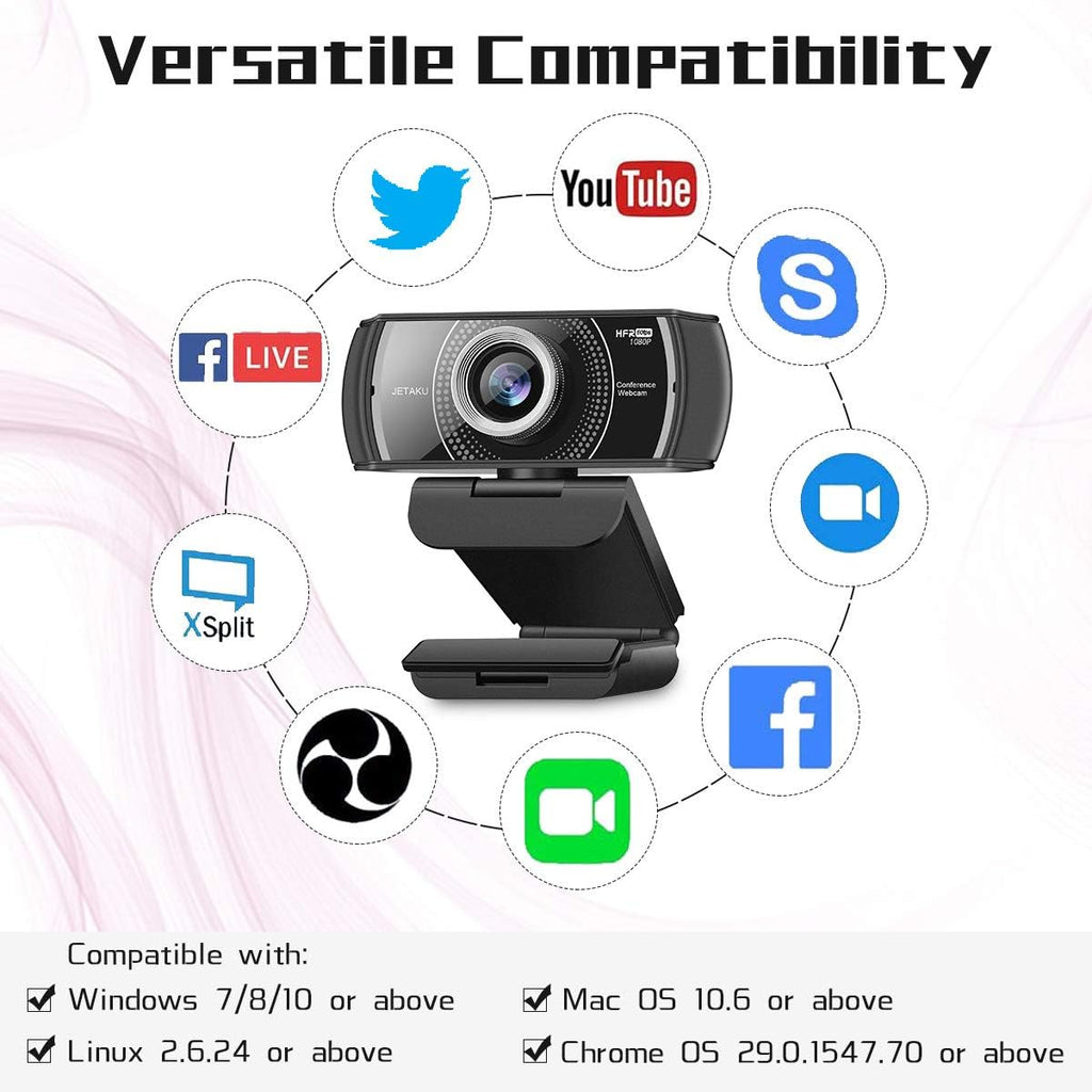 Black 1080P USB Webcam with Microphone G5367