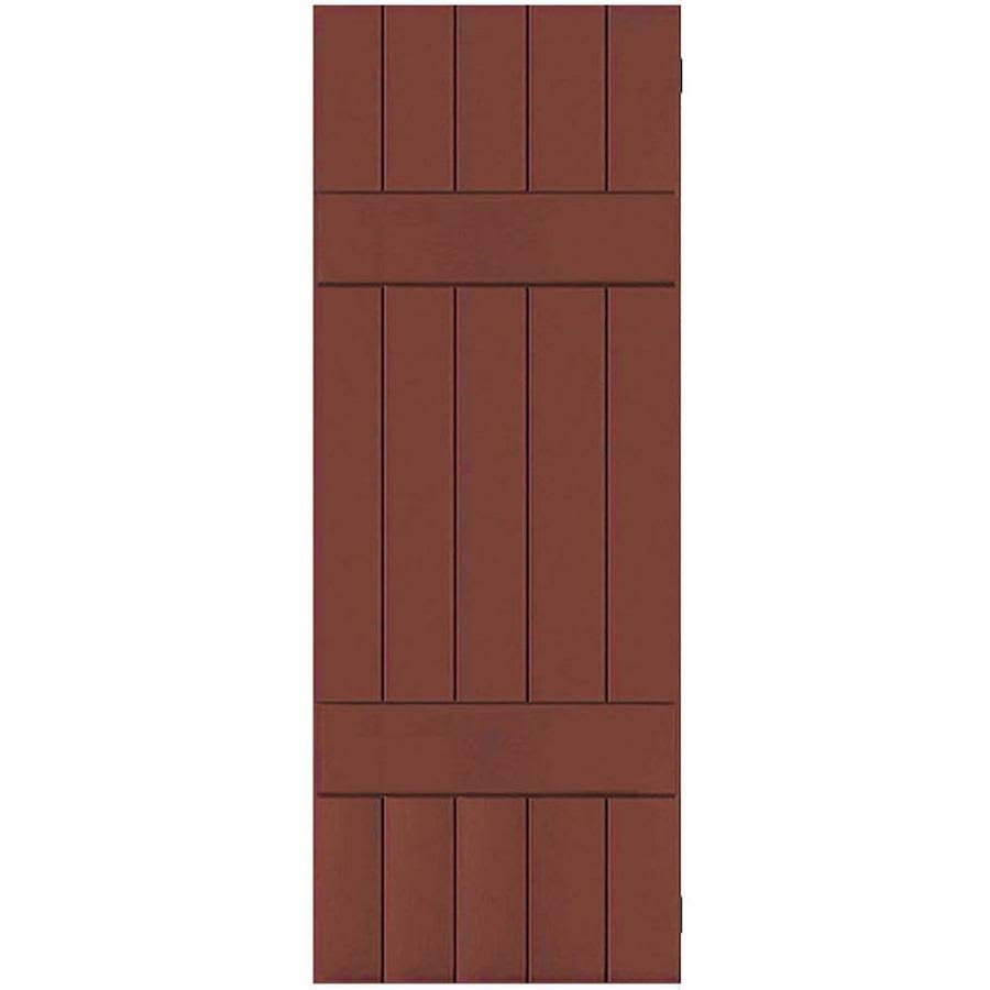 2-Pack 18-in W x 46-in H Country Redwood Board and Batten Wood Western Red Cedar Exterior Shutters G68779