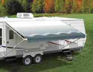 Vinyl Awning Ocean Blue 18ft White Castings Y9755