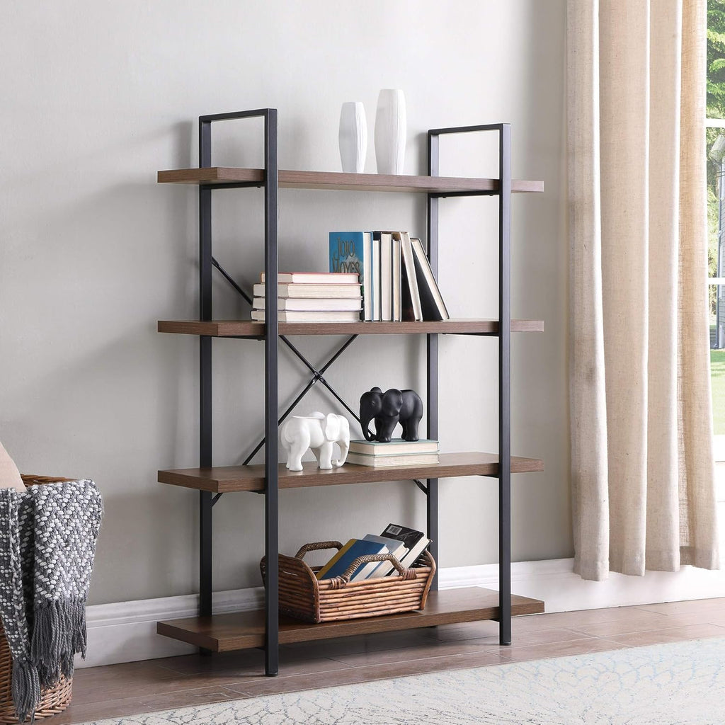 5 Tier Wood and Metal Bookshelf F483252