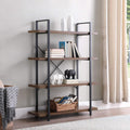 5 Tier Wood and Metal Bookshelf F483252
