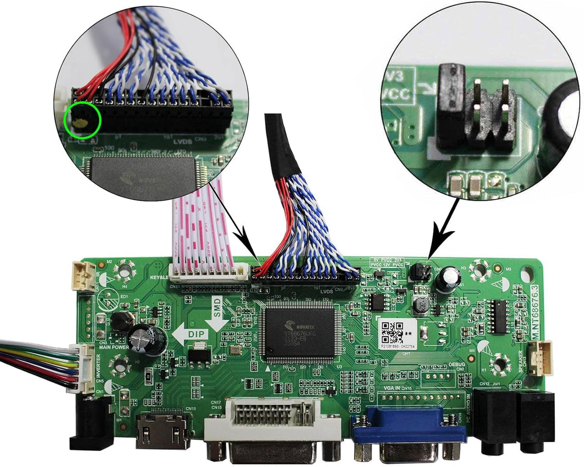 LCD Controller Board for 17 19 1280x1024 LCD Screen Panel E51182
