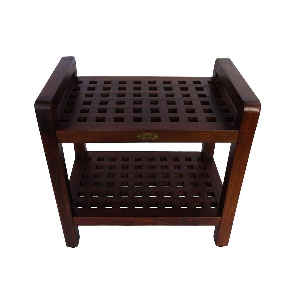 Teak Shower Bench with Handles M34877