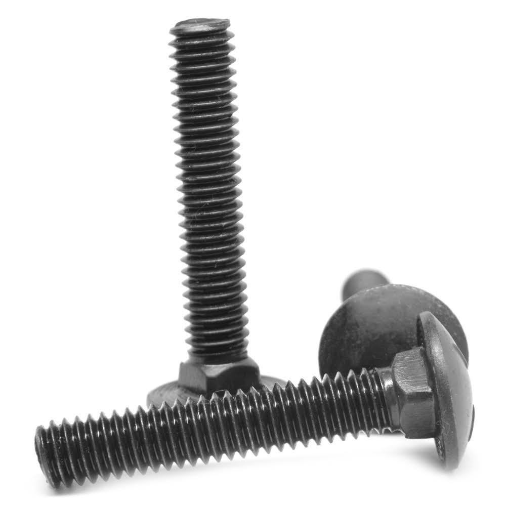 3/8x22-16 x 3 1/2x22 Coarse Thread Grade 5 Carriage Bolt Medium Carbon Steel Black Oxide Pk 175 E702