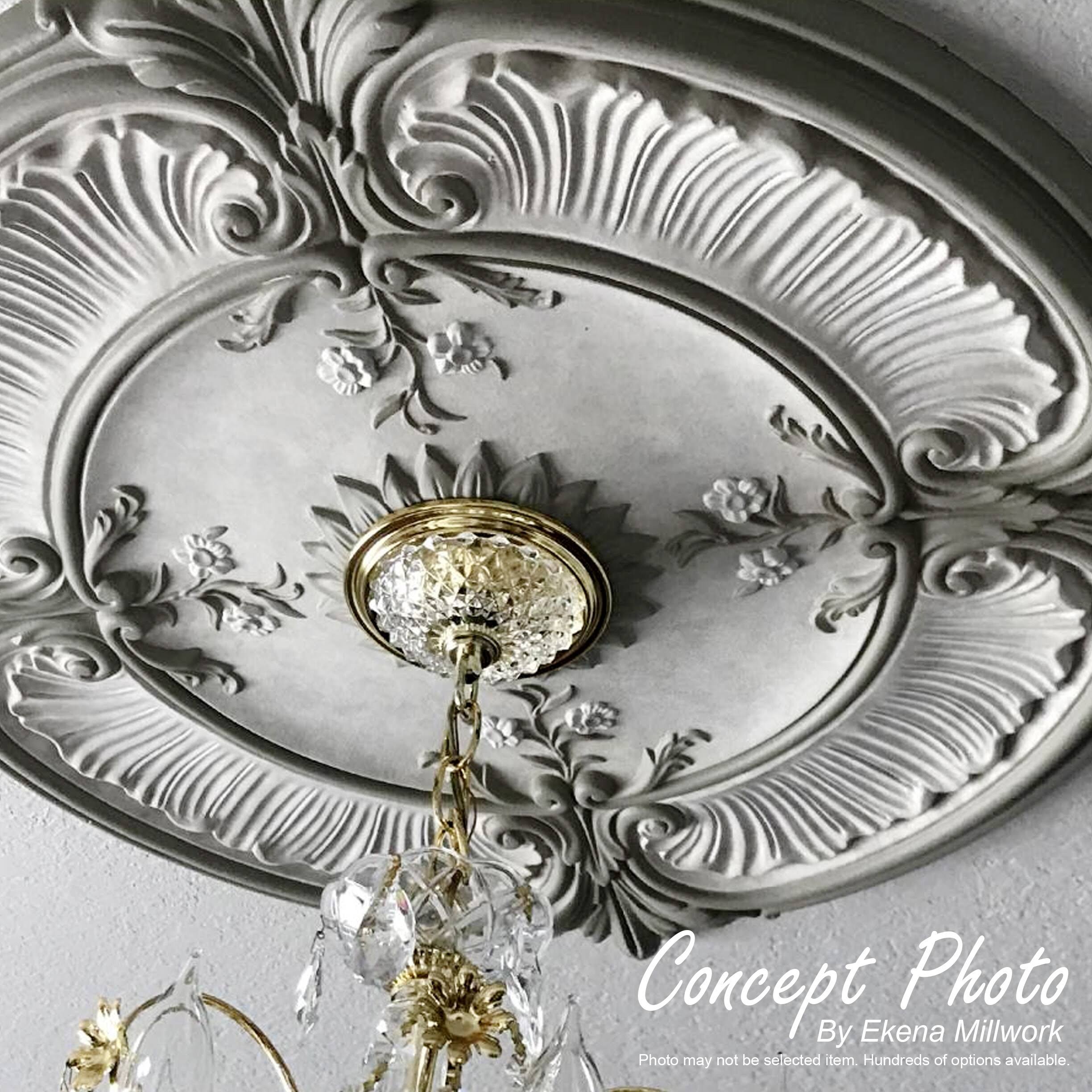 Green Gold Hand-Painted Ceiling Medallion A827267