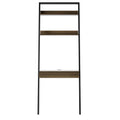 Rectangular Walnut Wood 2-Shelves Ladder Desk with Power Y51603