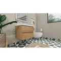 30x22 Wall-Mounted Single Bathroom Vanity Set New England Oak G66035