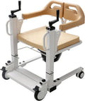 Patient Lift Wheelchair with 180 Split Seat, Bedside Commode D51046
