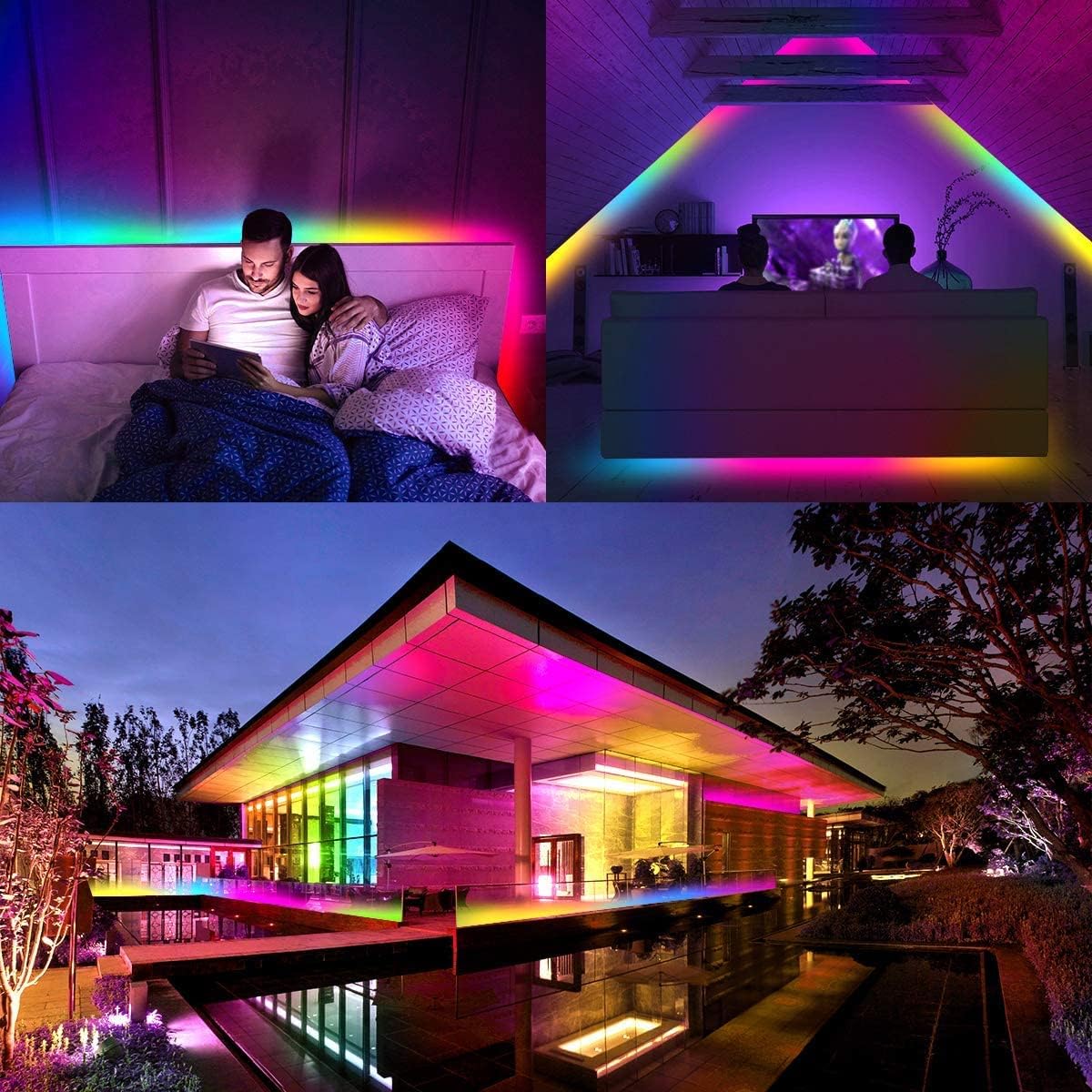 50FT RGBIC WS2811 Waterproof LED Strip Lights with Remote, Pack of 2 T900