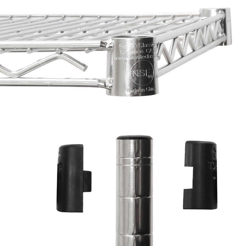 5-Shelf Steel Wire Shelving System, Silver I665327