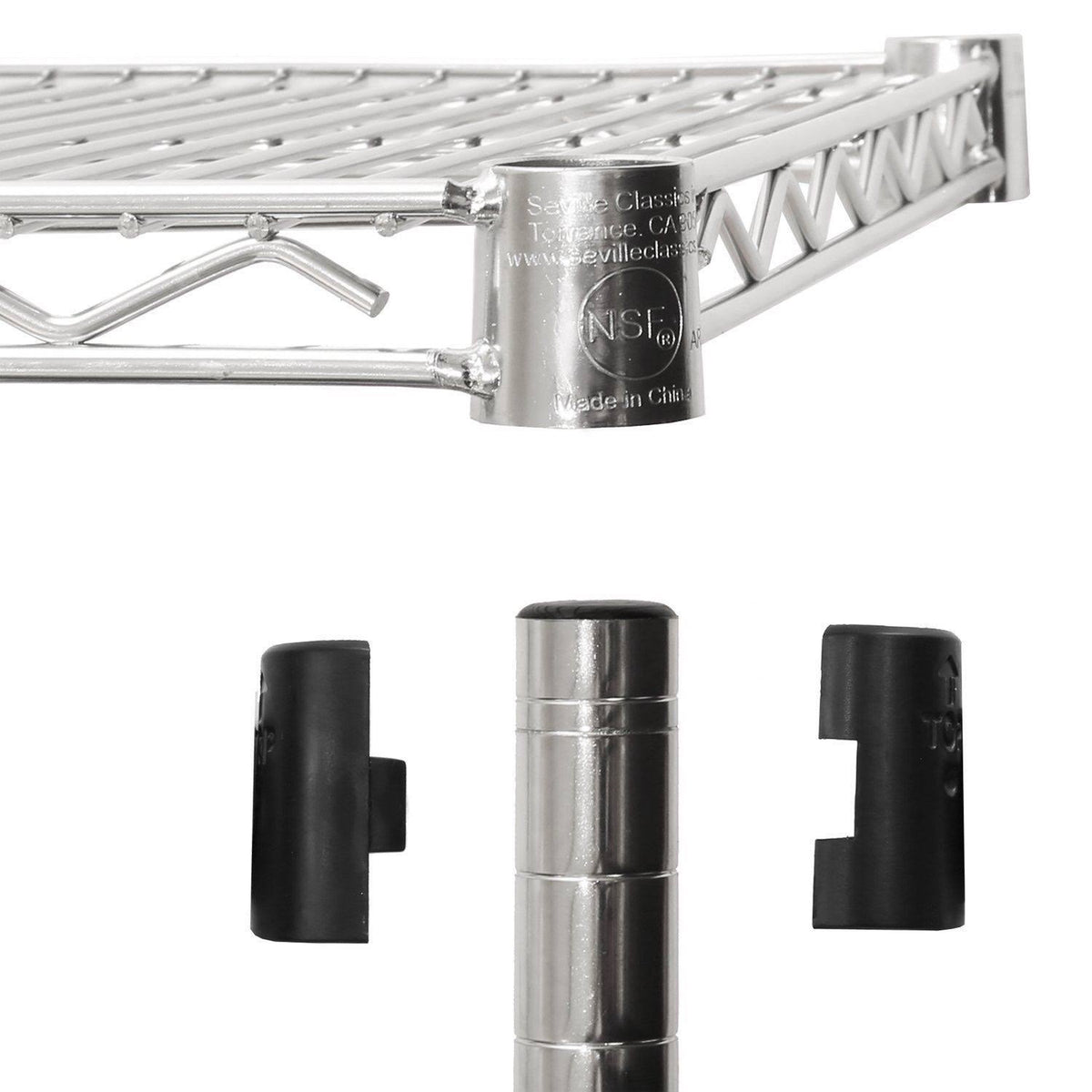 5-Shelf Steel Wire Shelving System, Silver I665327