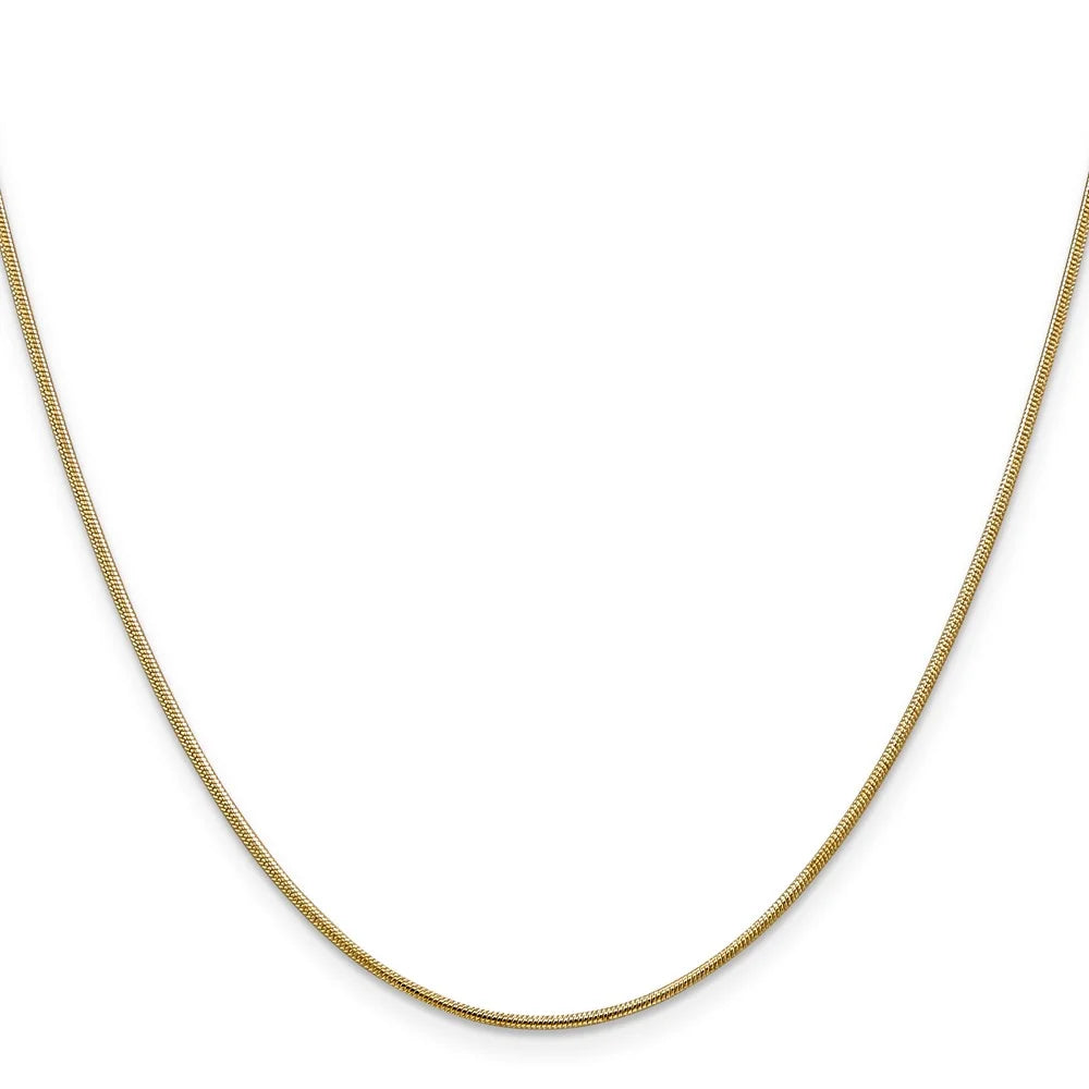 14K Yellow Gold Snake Chain Necklace 16 inch 1.1 mm with Lobster Clasp F45789